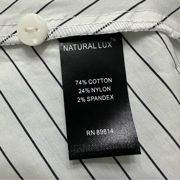 STELLA CARAKASI Center Stage Shirt Striped White Button-Up Top SZ XXL Luxury EUC - Picture 9 of 11